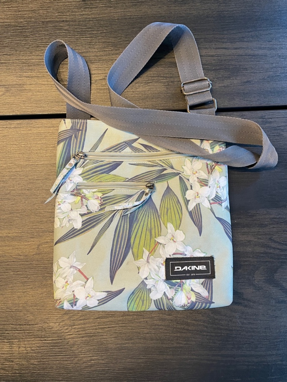 Dakine Sage Floral Crossbody Bag with White Blossoms